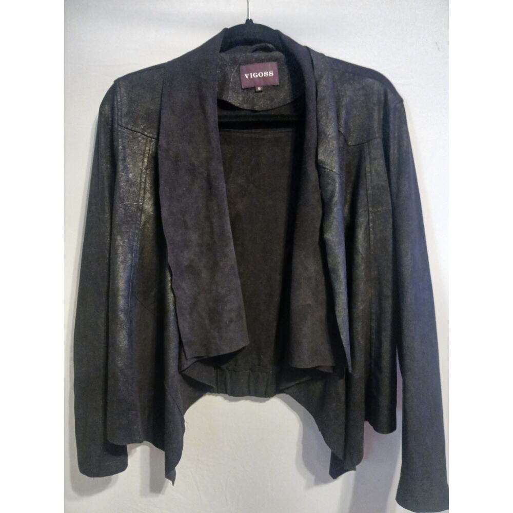 Vigoss Women's Small Charcoal Open Front Jacket B01